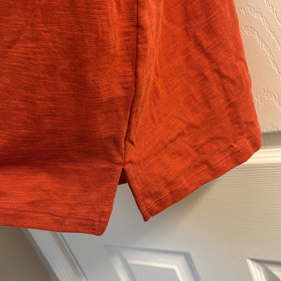 NWT Old Navy Slub Knit Mini Dress Elastic Waist Crew Neck Burnt Orange Rust - Picture 6 of 11